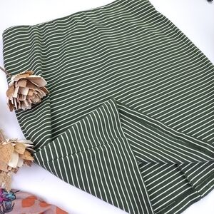 New Old Navy Green White Striped Skirt Sz M